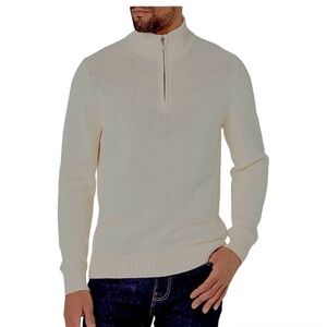 100% Cotton 1/4 Zip Jersey Knit Henley Sweater Ribbed Collar & Cuffs Big Men 3XL